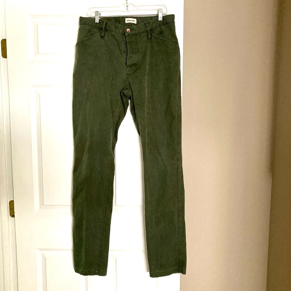 Taylor Stitch Boss Duck Green Pants (34)